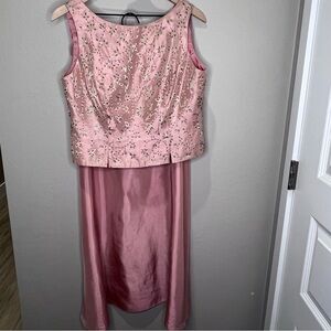 Vintage Dress Pink Sleeveless Formal D Floral Embroidery Beaded Homecoming Hoco